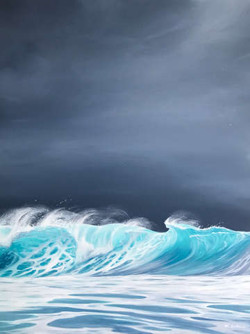 Storm break stormy ocean painting
