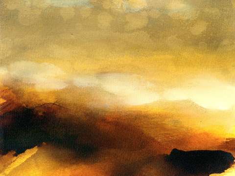 Moodscape rain painting 9 golden hour