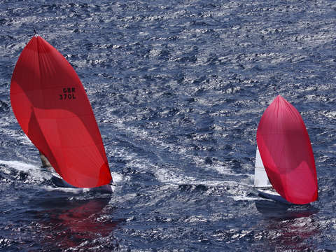 Red caribbean spinnakers