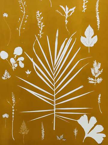 Yellow botanical collage