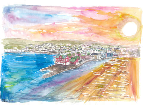 Torshavn port scene faroe islands tinganes streymo