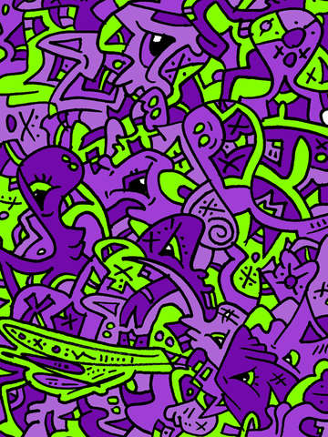 Purple and green