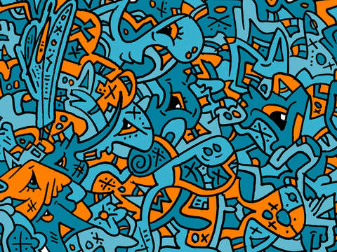 Orange and blue
