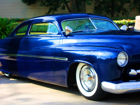 Blue retro car