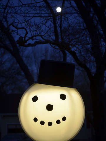 Snowman and the moon