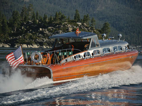Iconic thunderbird on lake tahoe