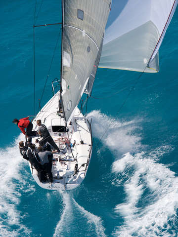 Florida sailing regatta aerial