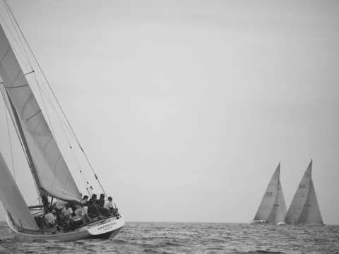 Nefertiti sails in 2009 Newport's 12 Metre Worlds