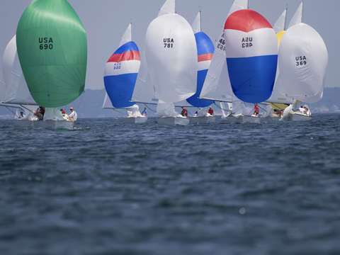 Sonar spinnakers off of marblehead