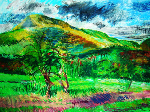 Mt norwottuck and apple trees vii