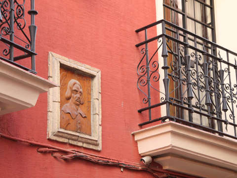 Wood carving on facade