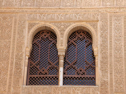 Wooden latticed window alhambra