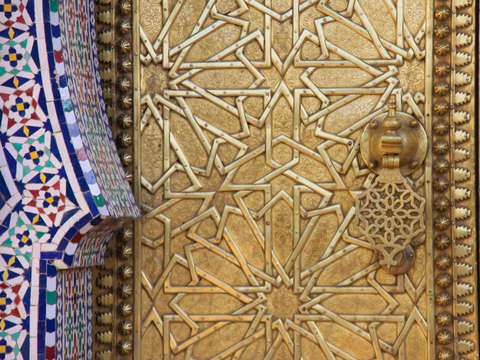 Decorative doors and tile wall 2