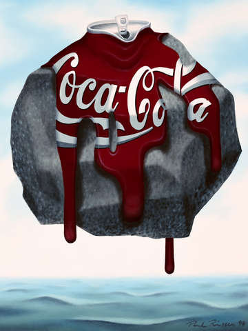 Coca cola on the rocks