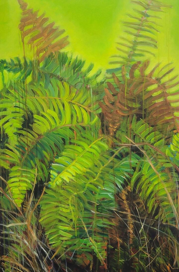 Fern in Lime Green Sky