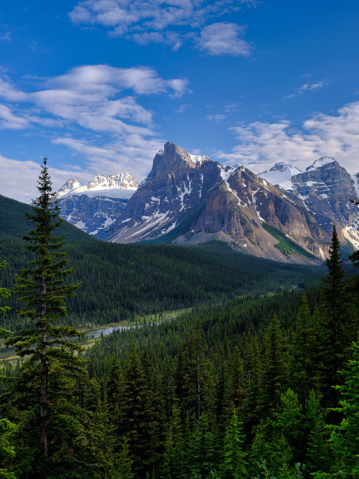 The Rugged Mountain Peaks in Banff National Park, Alberta Canada
