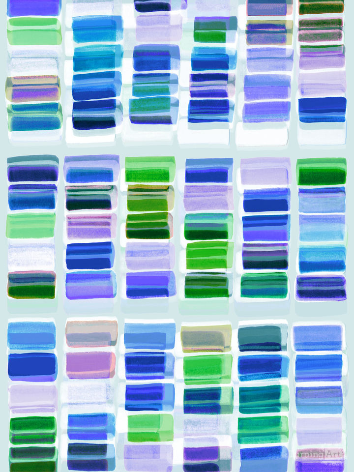 COLORBLOCK GRID 3 - LAVENDER BLUE GREEN 