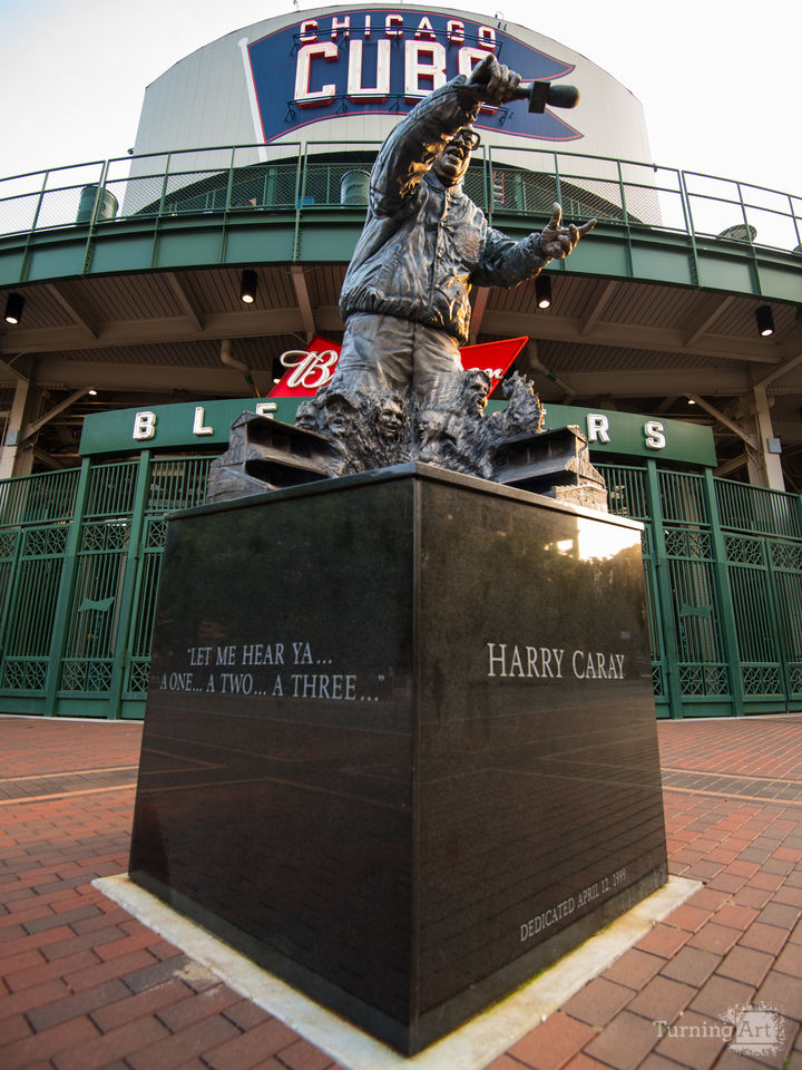 Harry Caray Statue in Color @ Wrigley Field