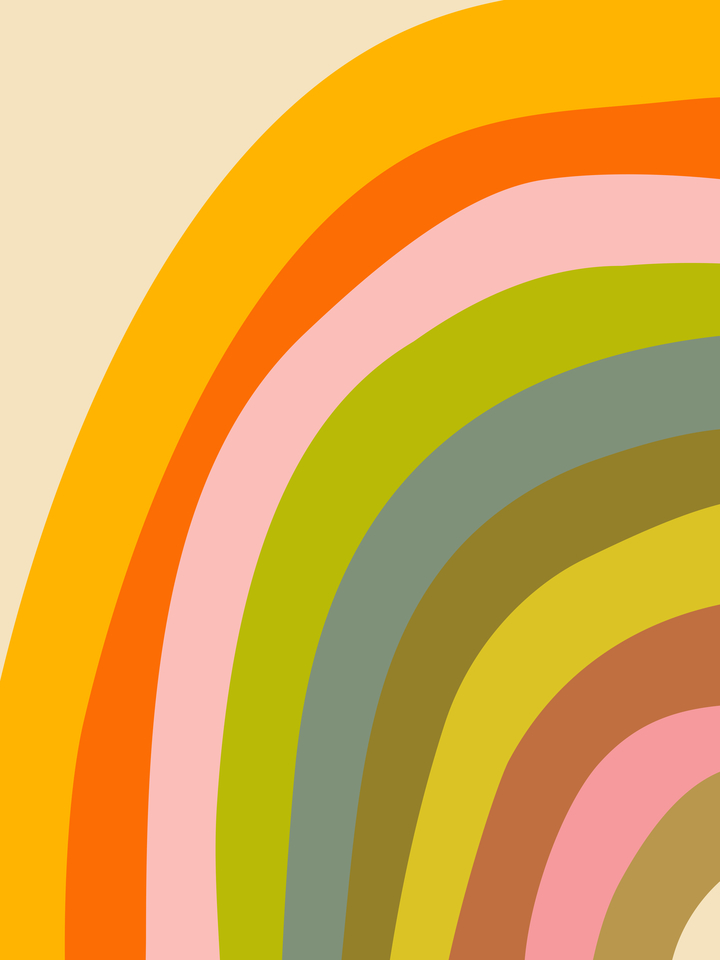Bold Abstract Geometric Rainbow Arch