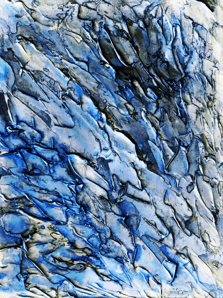 BUOYANT 3 COBALT TEXTURED ABSTRACT PAINTING