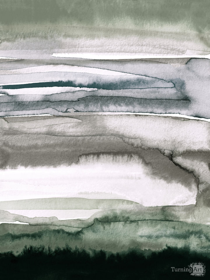QUIETUDE 2 ABSTRACT ZEN WATERCOLOR PAINTING