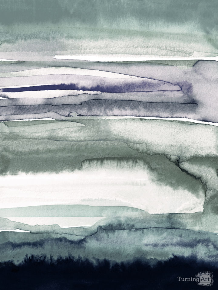 QUIETUDE 4 ABSTRACT ZEN WATERCOLOR PAINTING