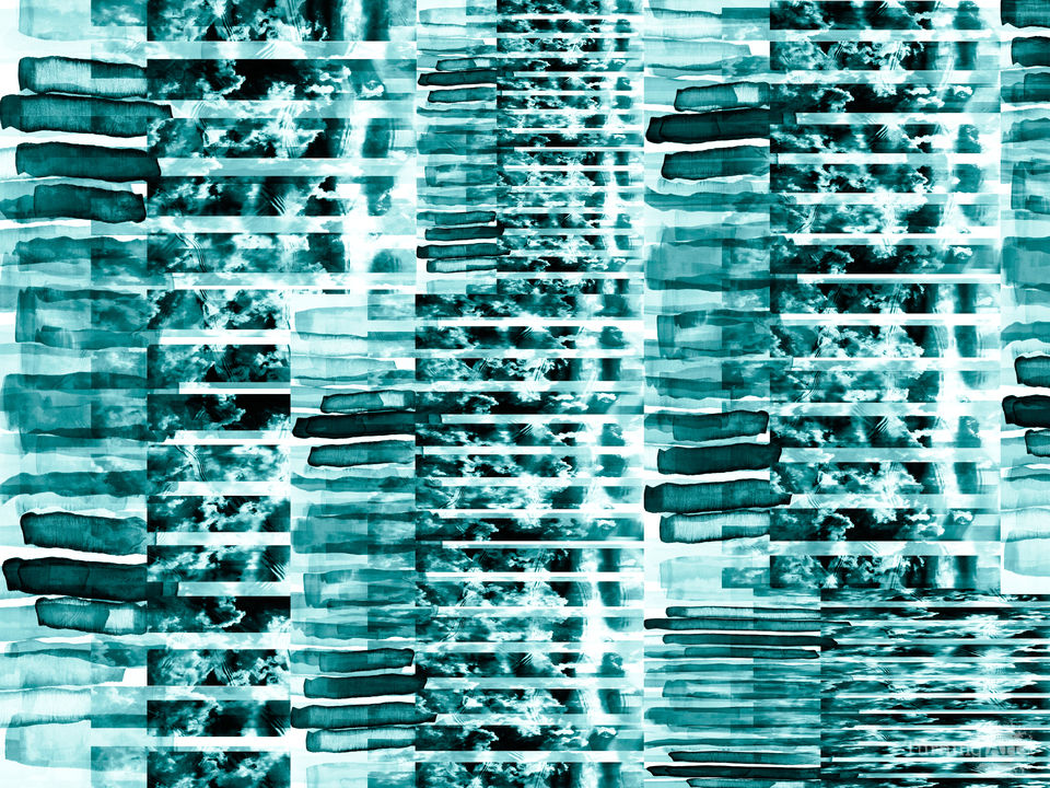 WALK THE LINE 9 WATERCOLOR BRUSHSTROKES GRID PAINTING