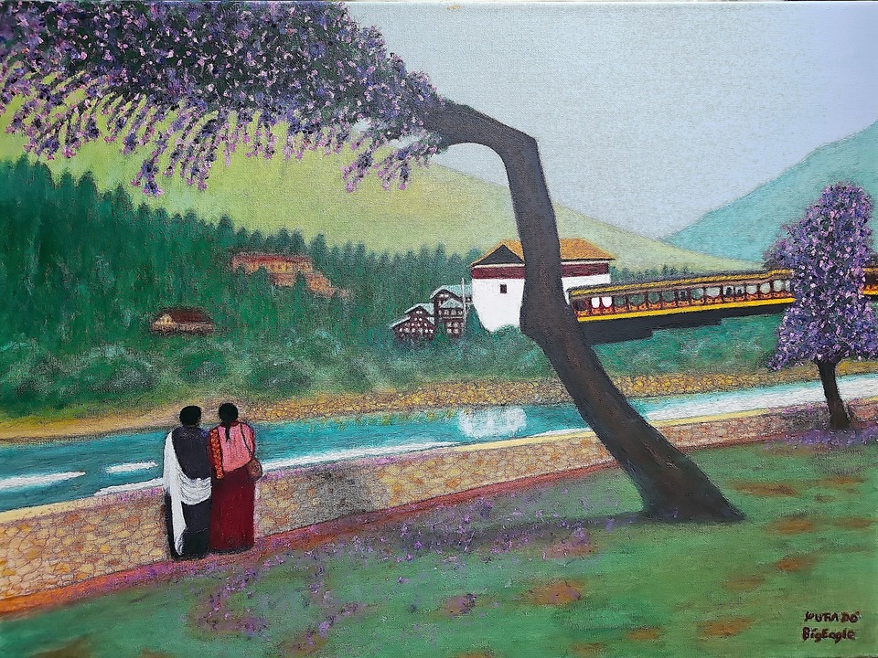 Wooden Bridge at Punakha Monastery, Bhutan