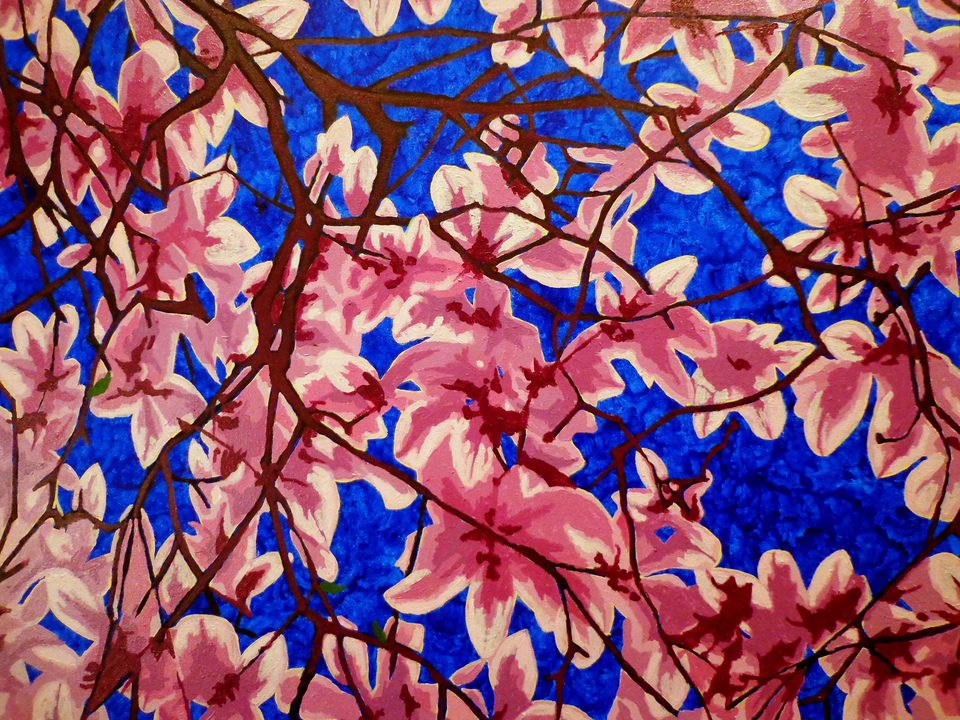 Magnolias on Blue