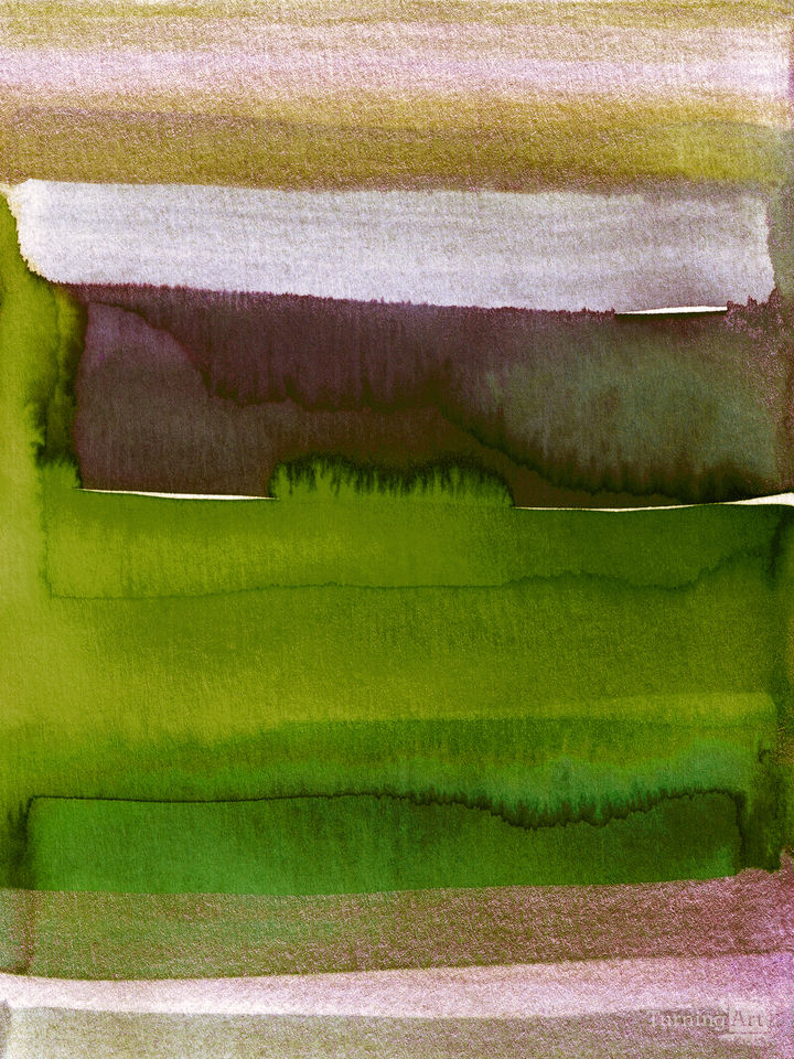FREE SPIRIT 2 SUMMER GREEN WATERCOLOR ABSTRACT (DIPTYCH)