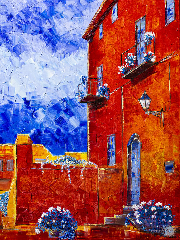 A house with windows that reflect the sky