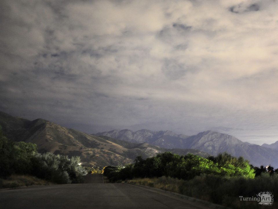 Salt Lake Valley Wasatch Mountains at Night