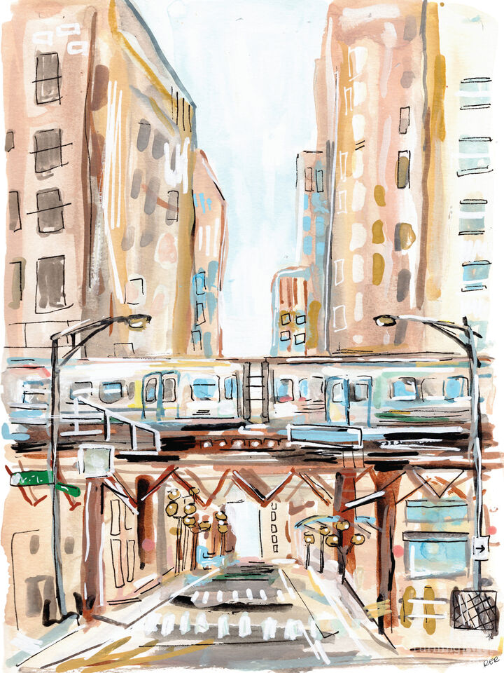 The L, Chicago Art Print