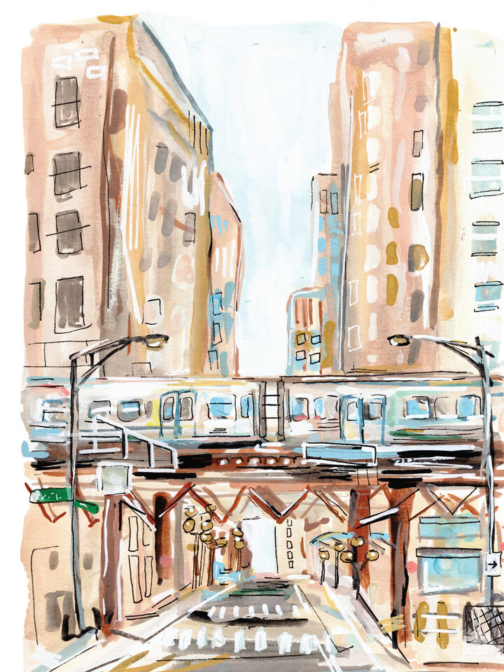 The L, Chicago Art Print