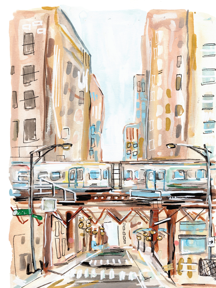 The L, Chicago Art Print