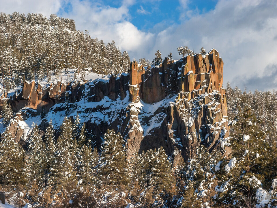 Battleship Rock with Snow