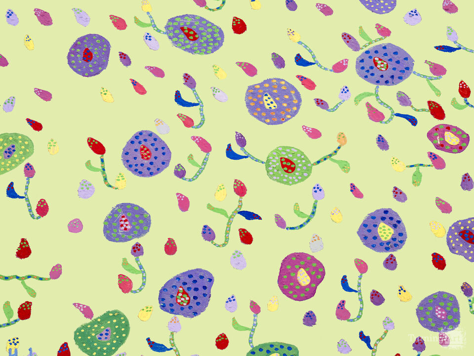 Falling Flowers-Green