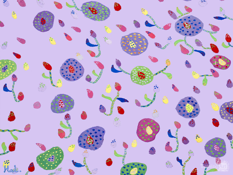 Falling Flowers-Purple