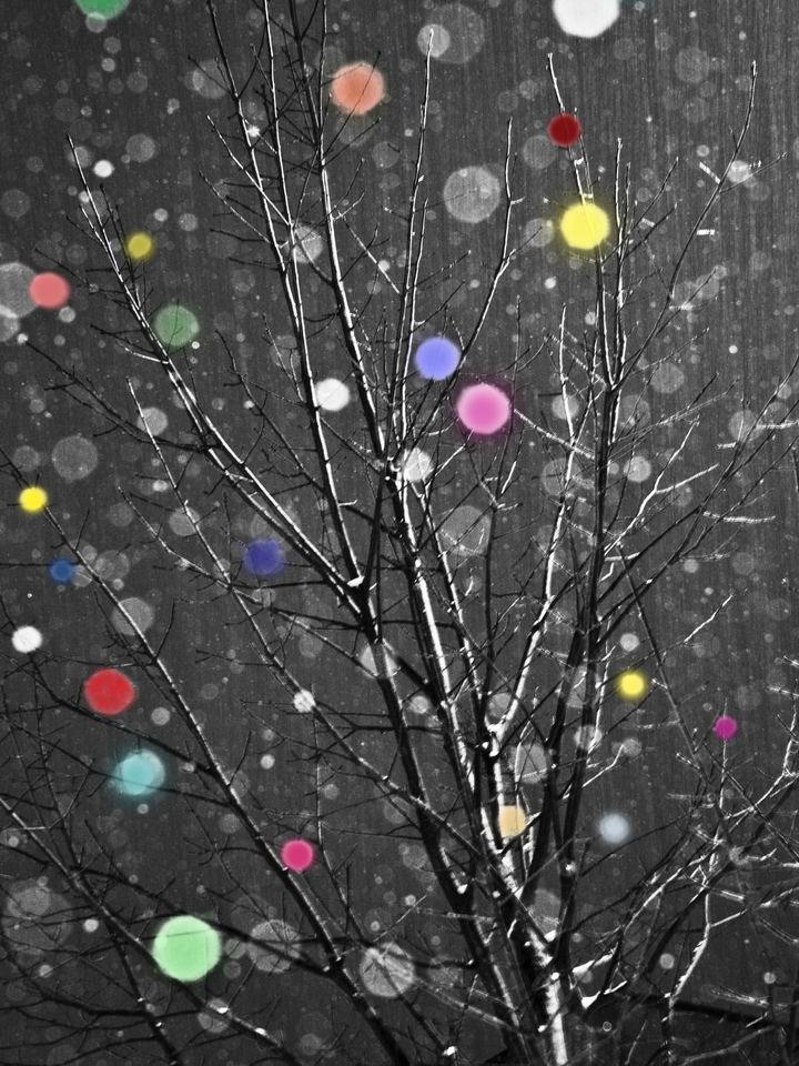 Snow Tree hand colored