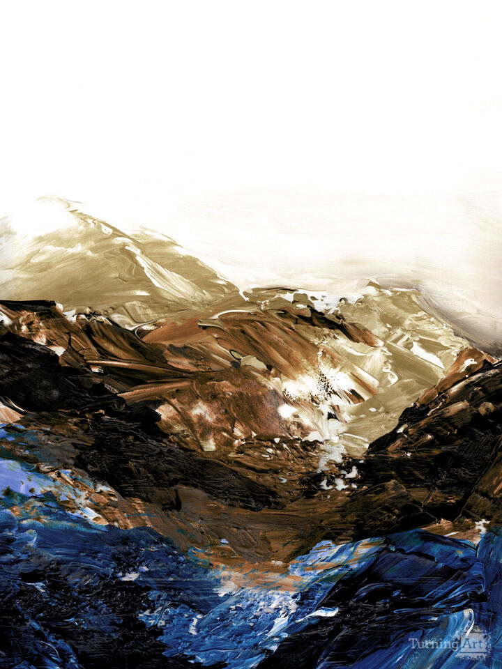 LAND MEETS SEA 2 ABSTRACT MOUNTAINS WAVES LANDSCAPE