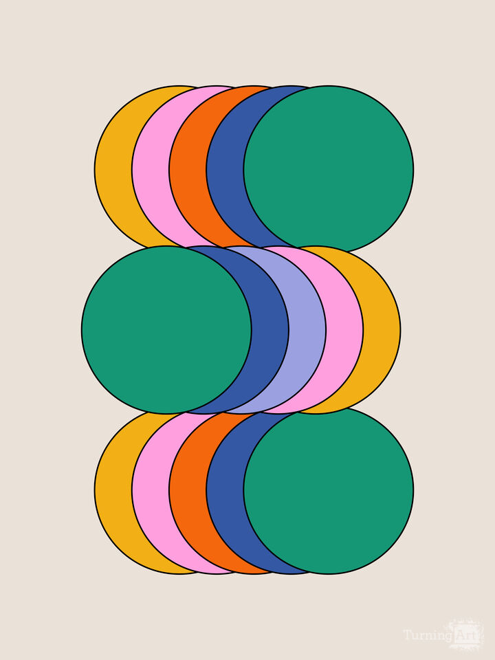 Colorful Bold Modern Mid-Century Geometric Art