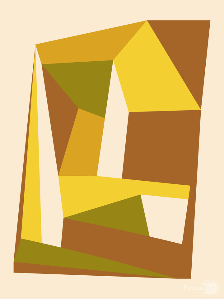 Vintage Geometric Abstraction in 70s Brown