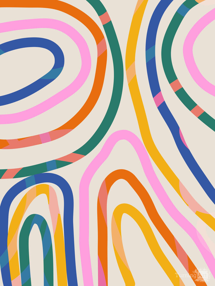 Whimsical Colorful Abstract Retro Rainbow