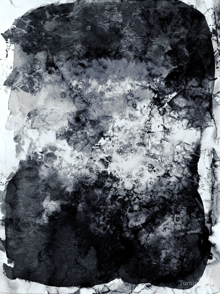 ATLANTIS AWAITS 1 BOLD GREYSCALE ABSTRACT PAINTING