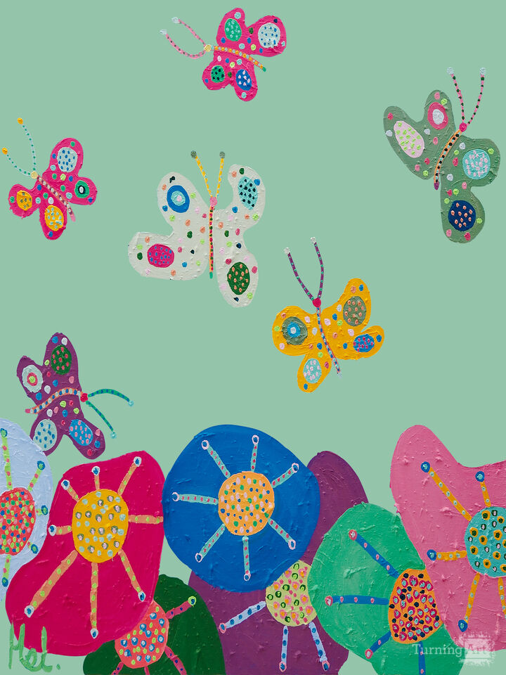 Butterflies Garden-Green