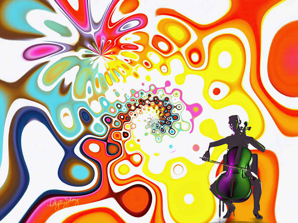 Colorful Pop Art Cello Player