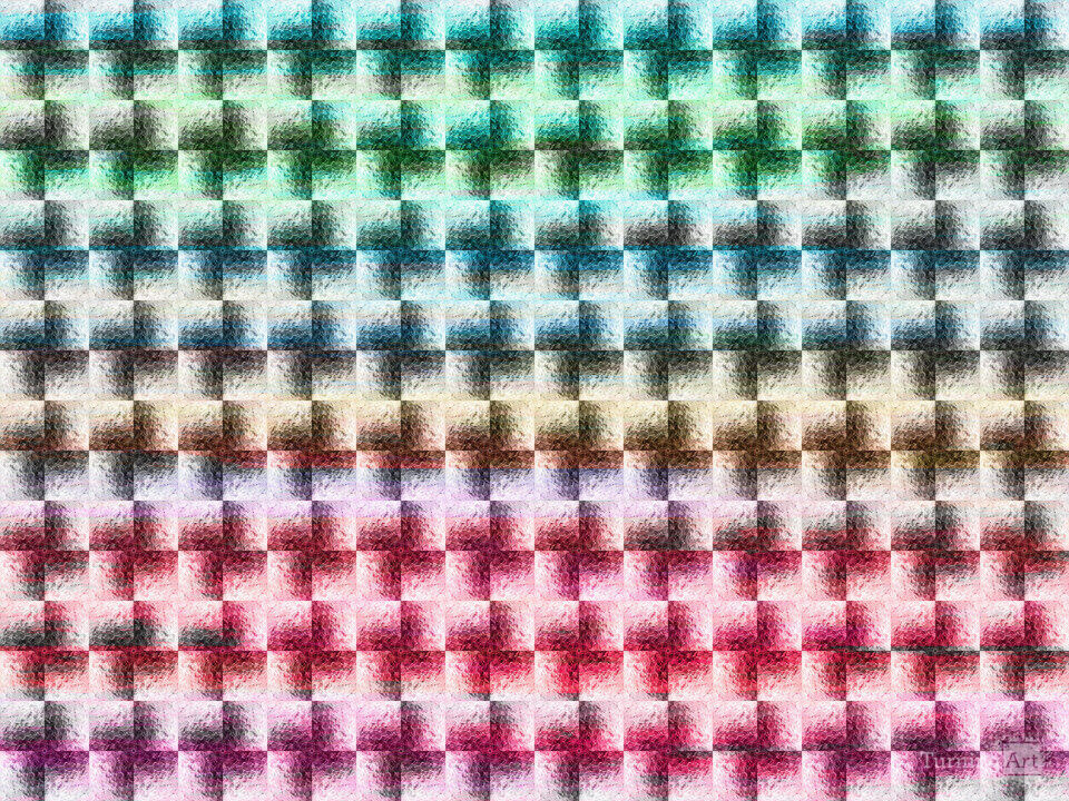 RAINBOW PINWHEELS INVERTED 2 - COLORFUL SHAPES PATTERN