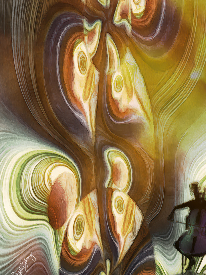 Cellist Creating a Musical Storm