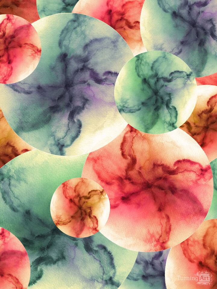 WHIRLING PINWHEELS 2 COLORFUL SHAPES PAINTING