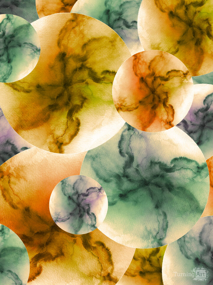 WHIRLING PINWHEELS 5 COLORFUL SHAPES PAINTING